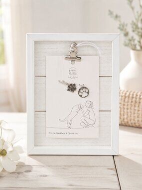 PRINZ Pawz Dog Lover Frame Necklace & Charm Set- 4x6 Gift Set